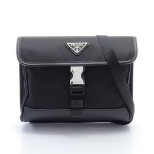 Prada RE NYLON TESSUTO SAFFIANO Shoulder Bag Saffiano Leather Black